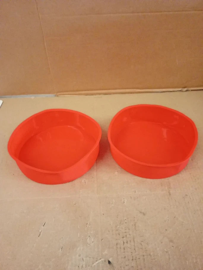 Sol 2pk 8in Silicone Cake Moulds For Baking Flexible Tin Non Stick Bakeware New