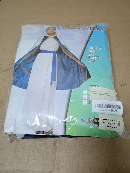 EraSpooky Womens Virgin Mary Nativity Christmas Costume Dress Medium New