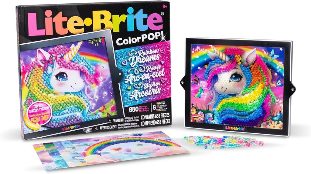 Basic Fun Lite Brite Colour Pop Rainbow Dreams Light Up Creative Toy 6+ New