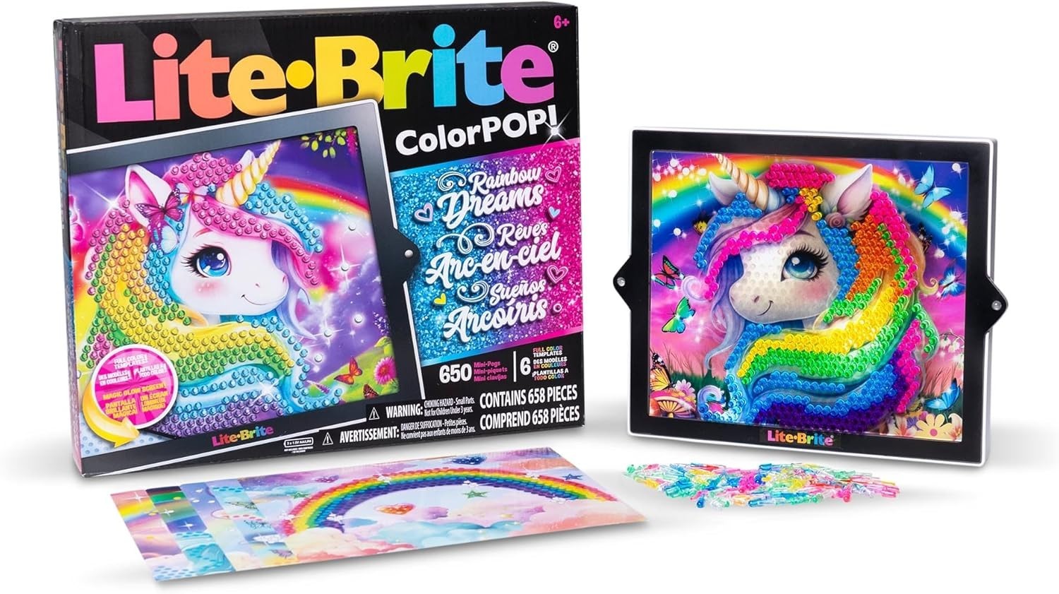 Basic Fun Lite Brite Colour Pop Rainbow Dreams Light Up Creative Toy 6+ New