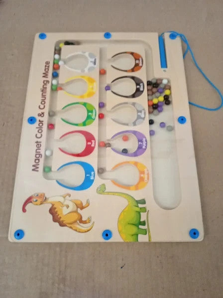Montessori Dinosaur Toys Toddler Baby Magnetic Color Number Maze 24x2x20cm 3+