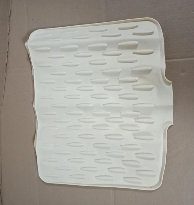 Wihozte Silicone Dish Drying Mat Non Slip Draining Board Beige Fast Tableware