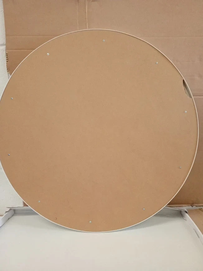 Home Essentials White Round Wall Mirror Mounted Fully Assembled 70x70cm