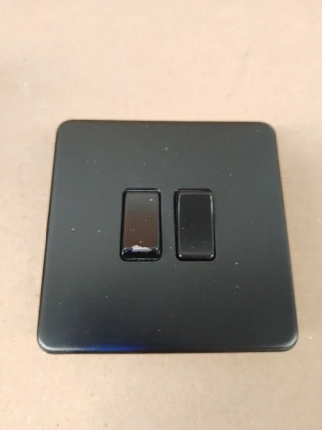 Knightsbridge SF3000MBB Screwless 2G 2 Way Switch Rockers 230V Matt Black