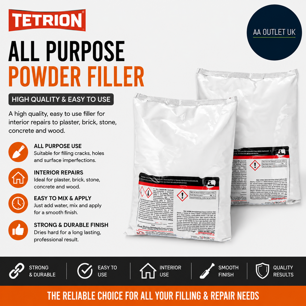 Tetrion All Purpose Powder Filler Strong Spreadable Paintable Drillable