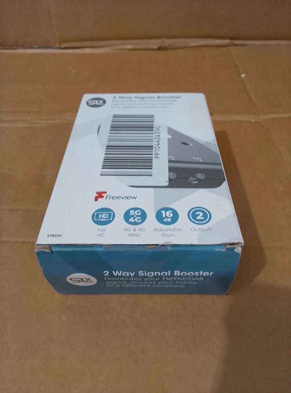 SLx TV Signal Booster Aerial Amplifier 2 Way Signal Distribution 4G 5G Indoor