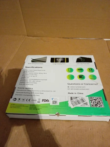 Runstar Scale Body Weight Digital Bathroom Scale High Precision Clear 400lb New