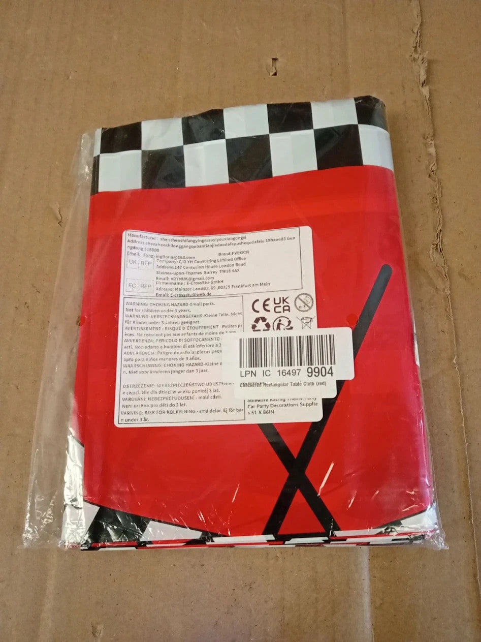Racing Car Tablecloths Racetrack Covers 4 Pieces Birthday Party Decorations Red