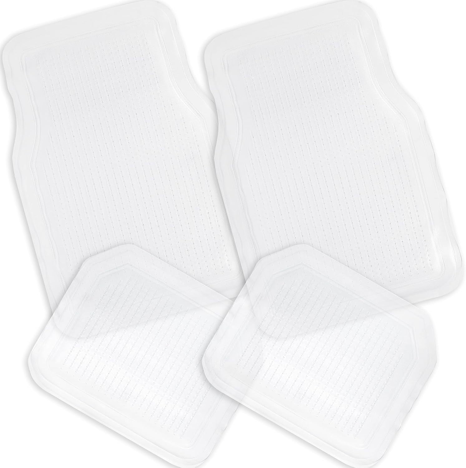 Zone Tech All Weather Full Rubber Clear Car Interior Floor Mats 4 Pieces