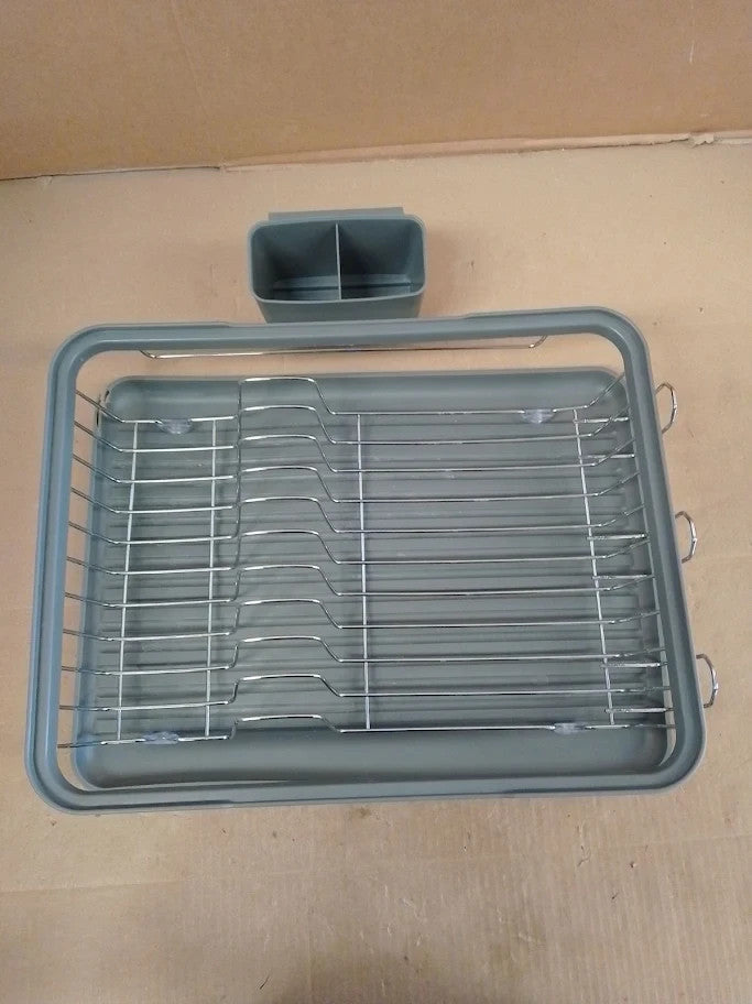 Anika Kitchen Dish Drainer Drying Rack Removable Drip Tray Cutlery Holder Large