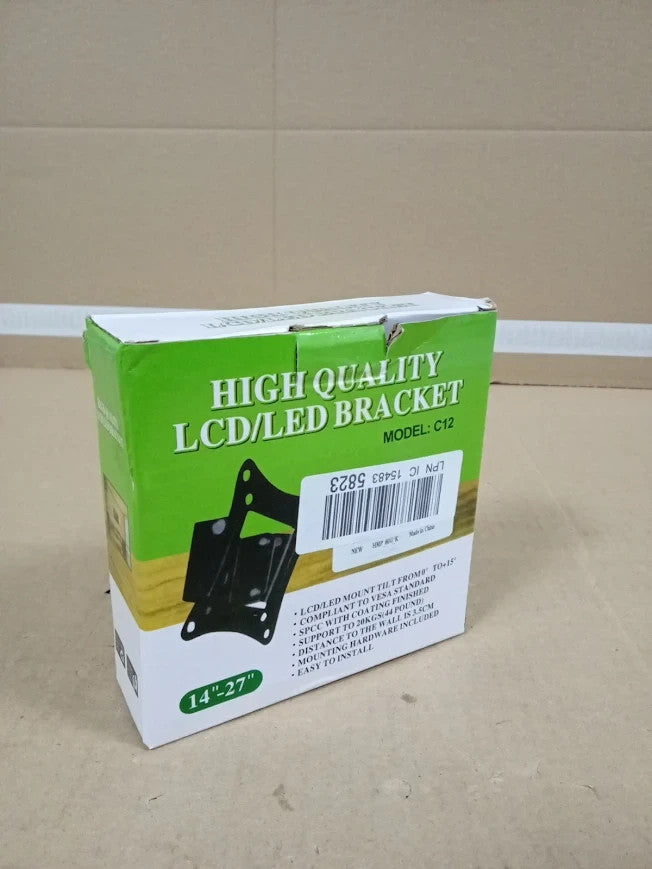 Universal LCD LED TV Wall Mount Bracket C12 Tilt Swivel VESA Monitor Black New