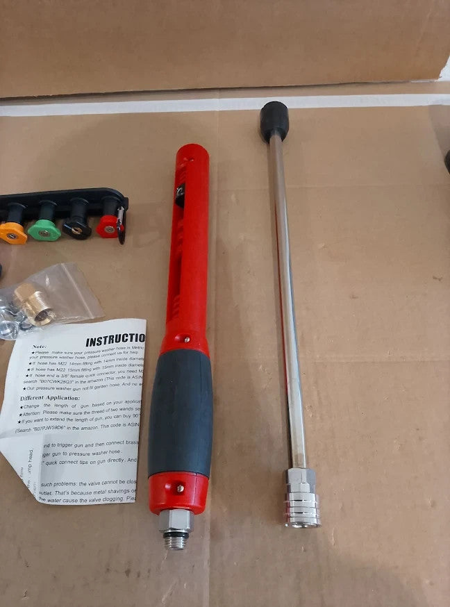 Tool Daily Deluxe Pressure Washer Long Gun Lance 40" 5000 PSI 5 Nozzle Tips