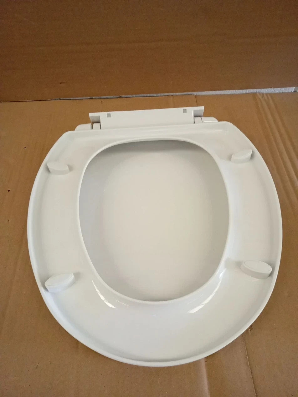 Home Anti Bac Toilet Seat White Adjustable Hinges 45.1x36x6.4cm Slow Close