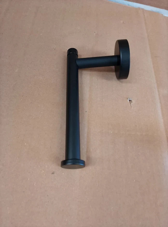 Home Metal Toilet Roll Holder Matt Black Bathroom Wall Mounted Storage New