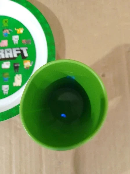 Minecraft 3pcs Dinner Set One Dinner Plate Soup Bowl Tumbler BPA Free 21cm