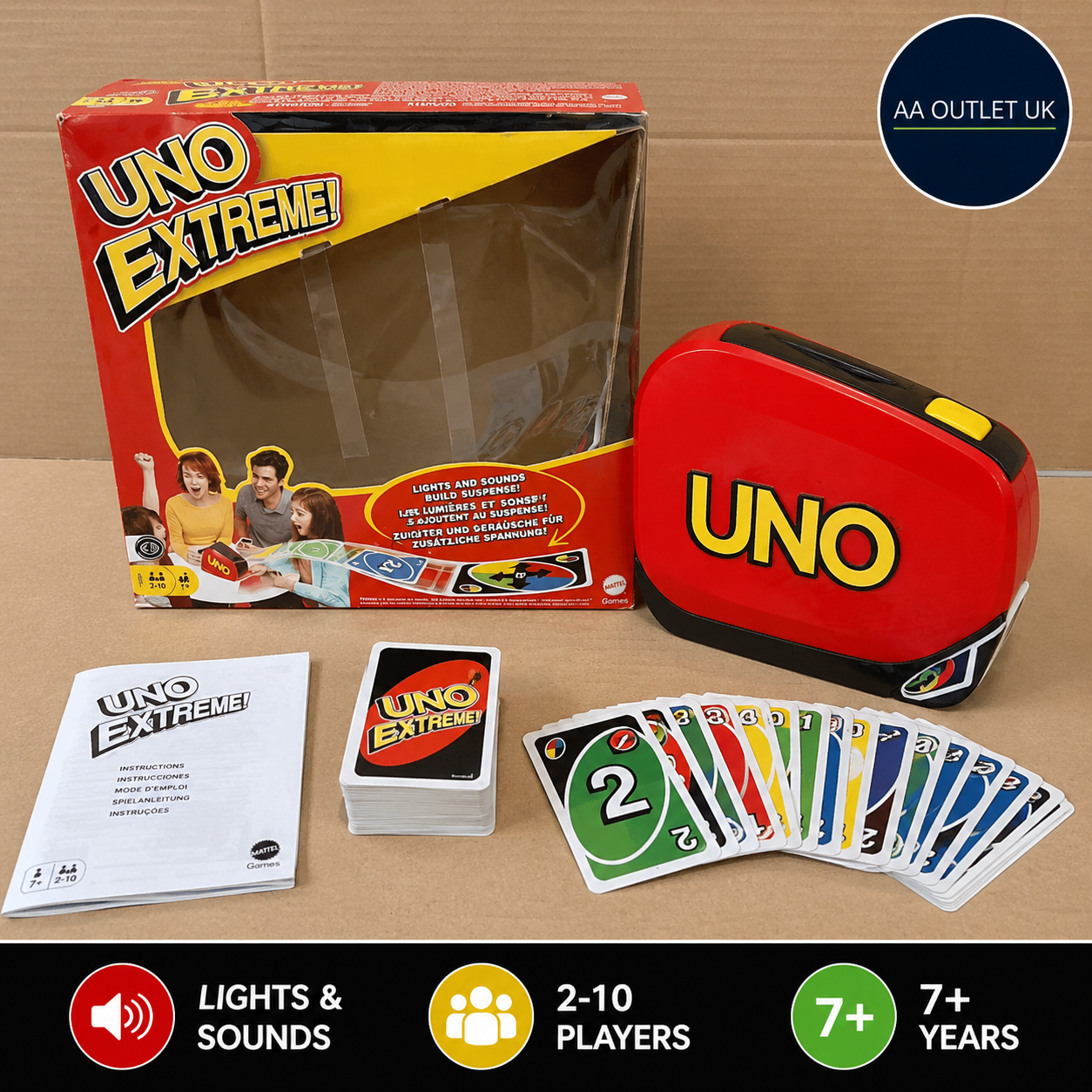 Mattel Games UNO Extreme Card Game Launcher Ages 7 2-10 Players GXY75