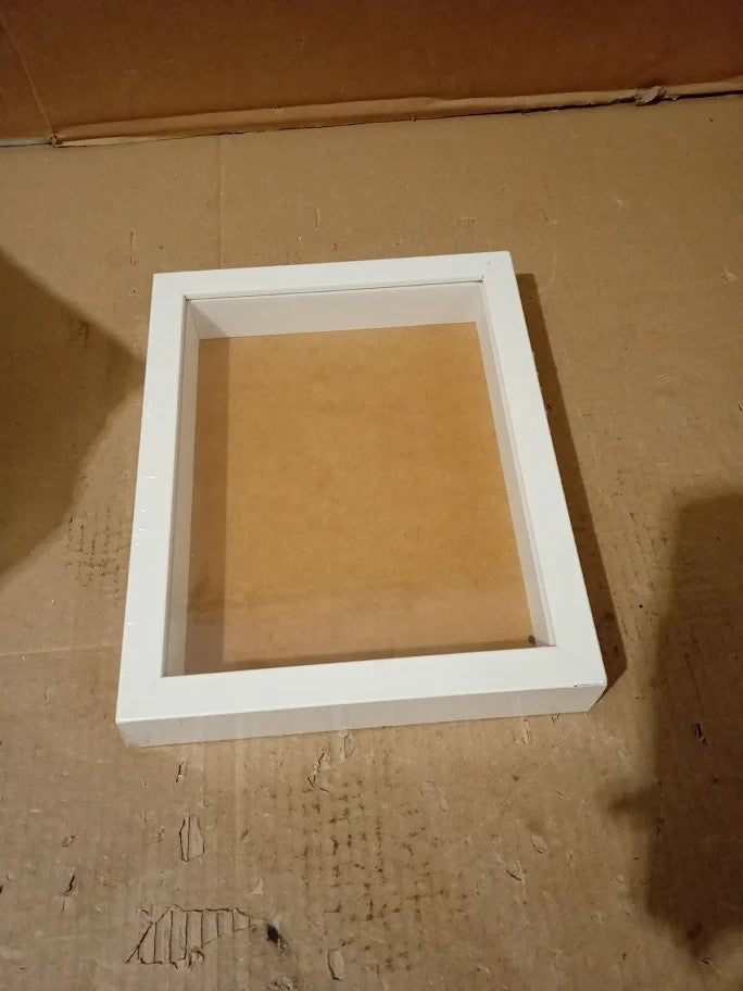 Radcliffe White Wooden Deep 3D Box Frame 9x7inch Ivory Backing Board New
