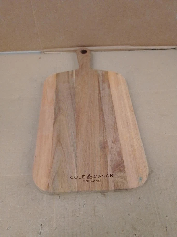 Cole Mason Barkway Small Chopping Board Handle Acacia Wood Double Sided New