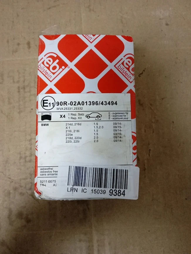 Febi Bilstein 16910 Brake Pad Set 1 Unit Metal Passenger Car New