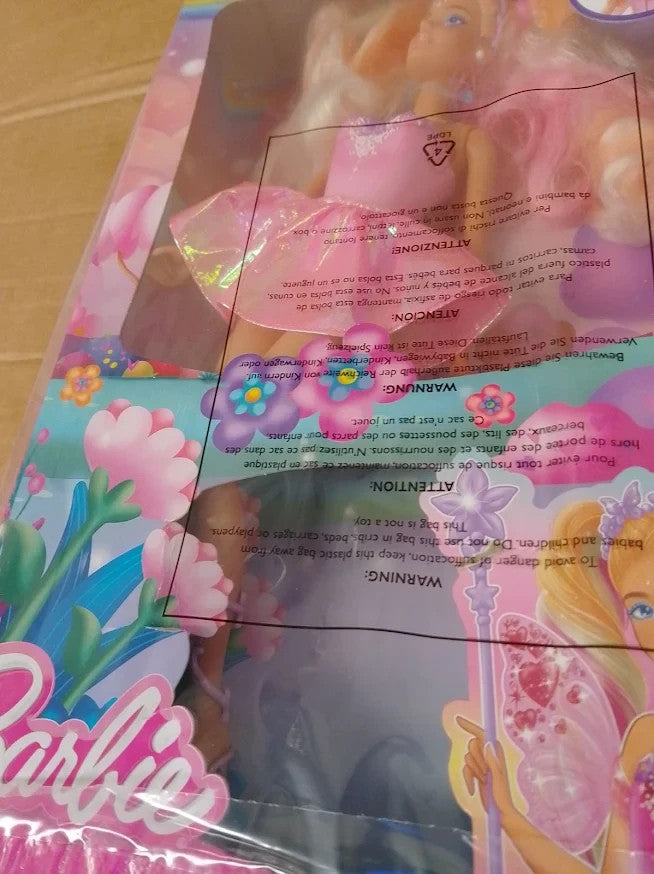 Mattel Barbie Fairy Doll Fantasy Toy Colour Change Wings Wand Accessories New