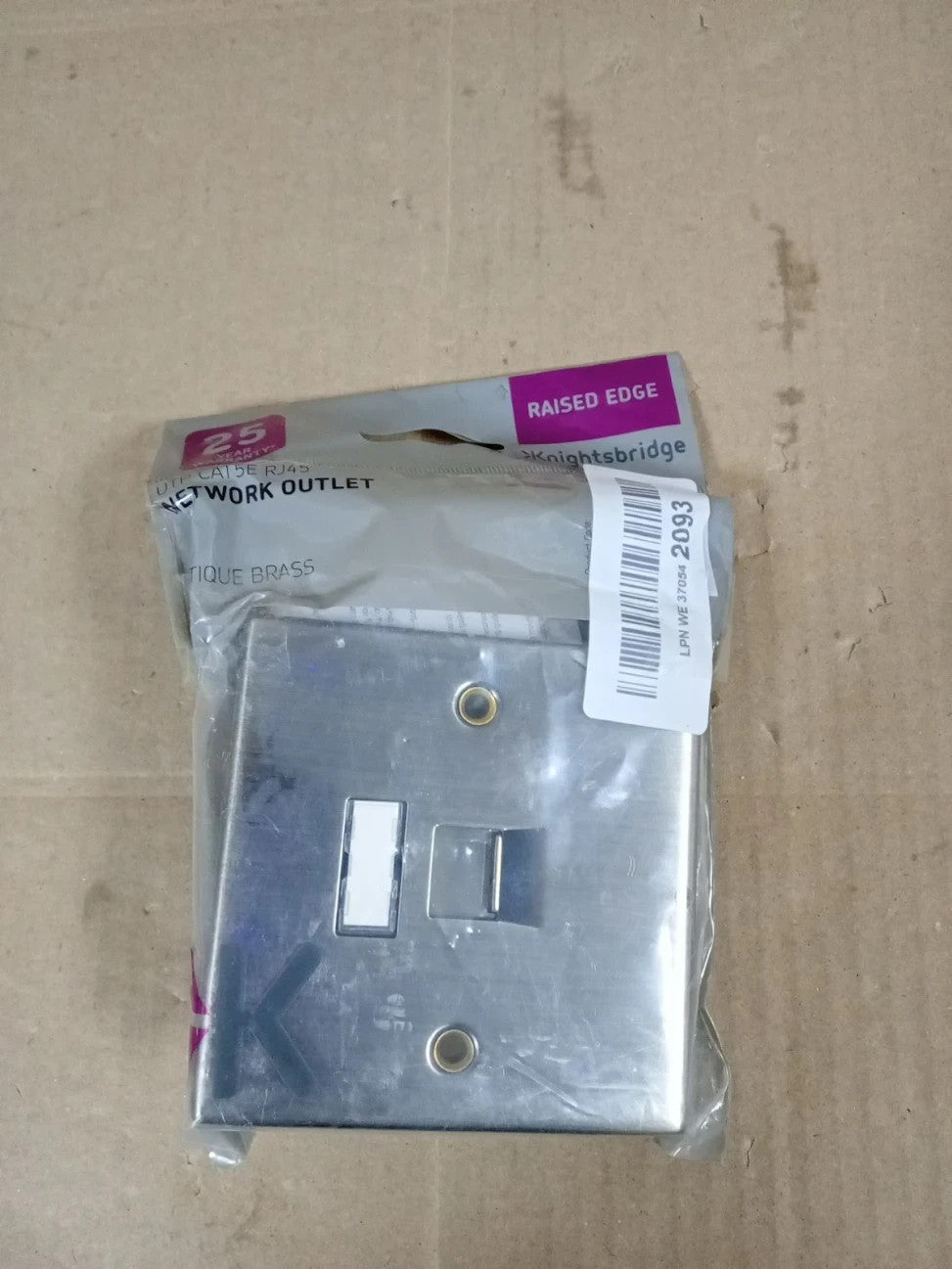 Knightsbridge CS45AB RJ45 Network Outlet Square Edge Antique Brass New