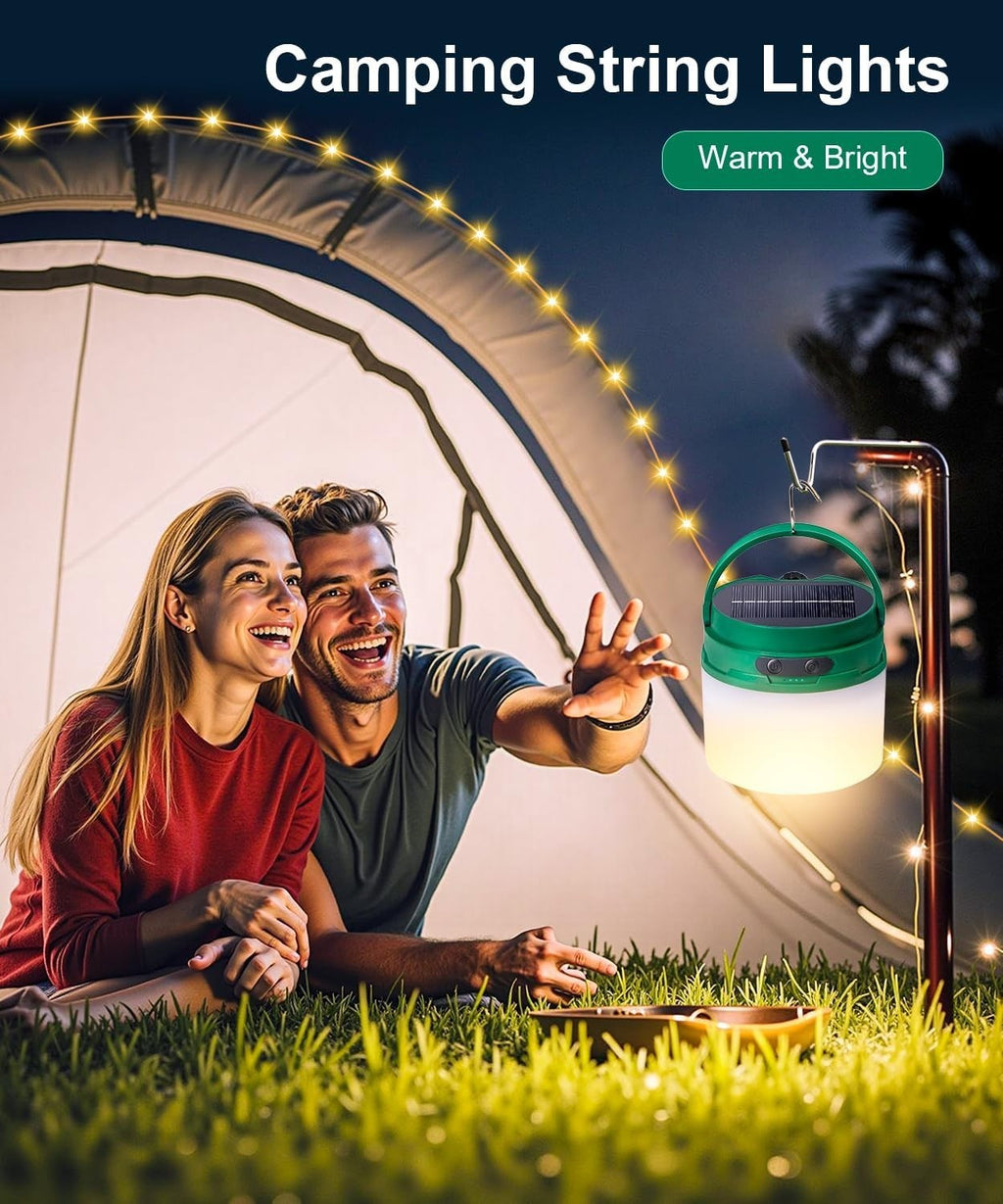Solar Powered LED Camping Lamp Rechargeable Emergency Light USB Outdoor New