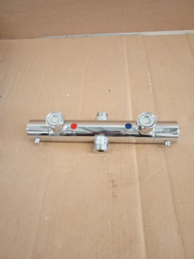 Enki Dune T33 Chrome Thermostatic Shower Mixer Bar Valve Two Outlets New