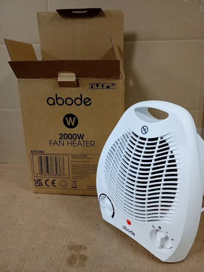 Abode Electric Fan Heater 2000w with 2 Heat Settings Overheat Protection Safe