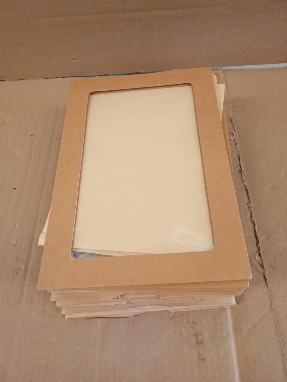 6 Pieces Kraft Bakery Boxes Window 30x20x8cm Large Cookie Box Empty Gift New