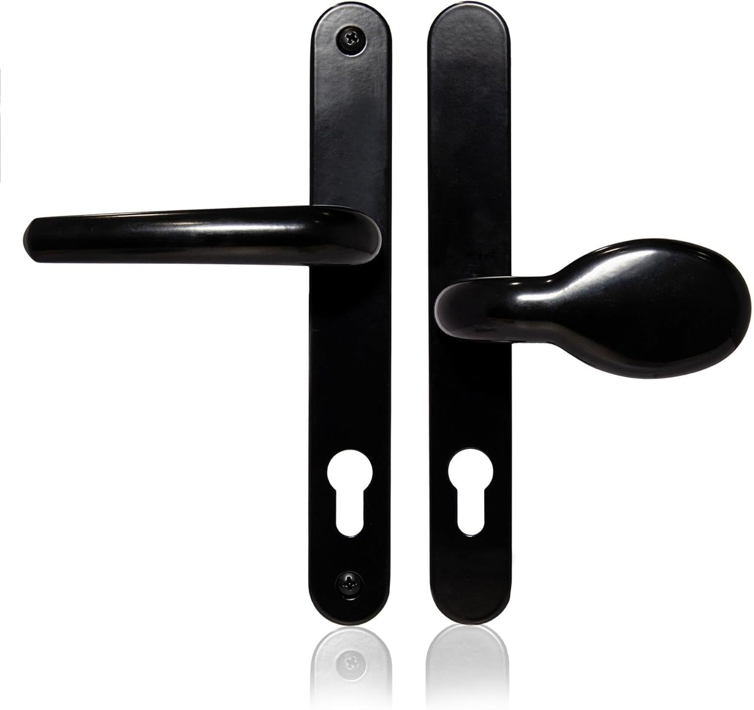 Xfort Uros Matt Black Door Handle Aluminium Offset Lever Pad UPVC New