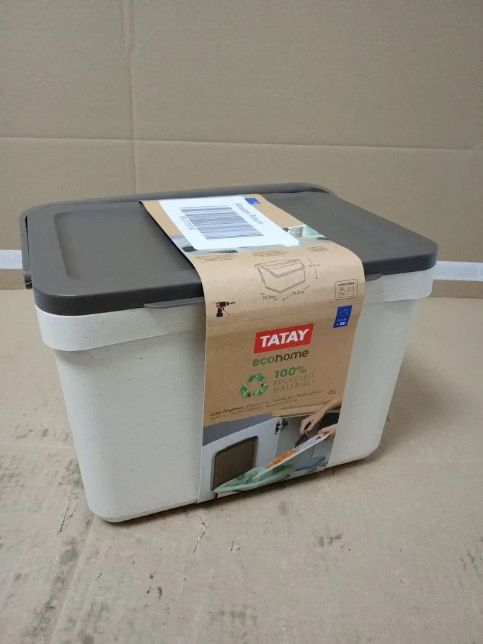 Tatay Kitchen Food Waste Caddy 6L Organic Bin Smart Support Bracket Ecohome