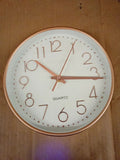 Aolso 8in Wall Clock Silent & Non Ticking Quartz Battery Operated Rose Gold