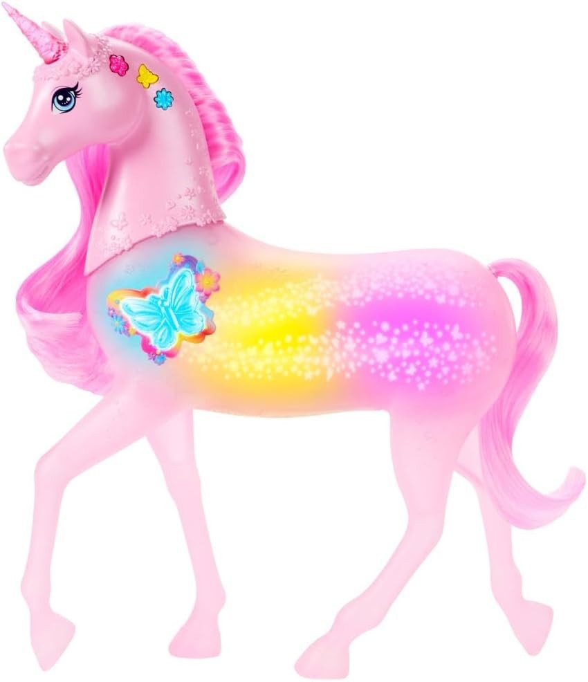 Barbie Sparkle Lights Toy Unicorn 20 Interactive Combos Lights Sounds 3+ New