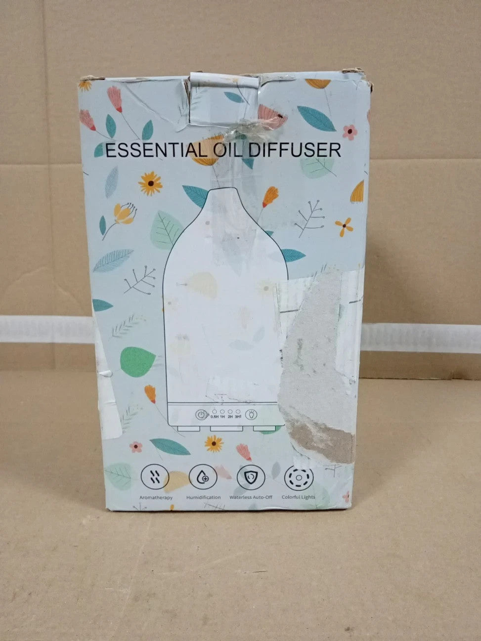 Essential Oil Diffuser Ceramic Cool Mist Ultrasonic Aromatherapy 150ml Color LED