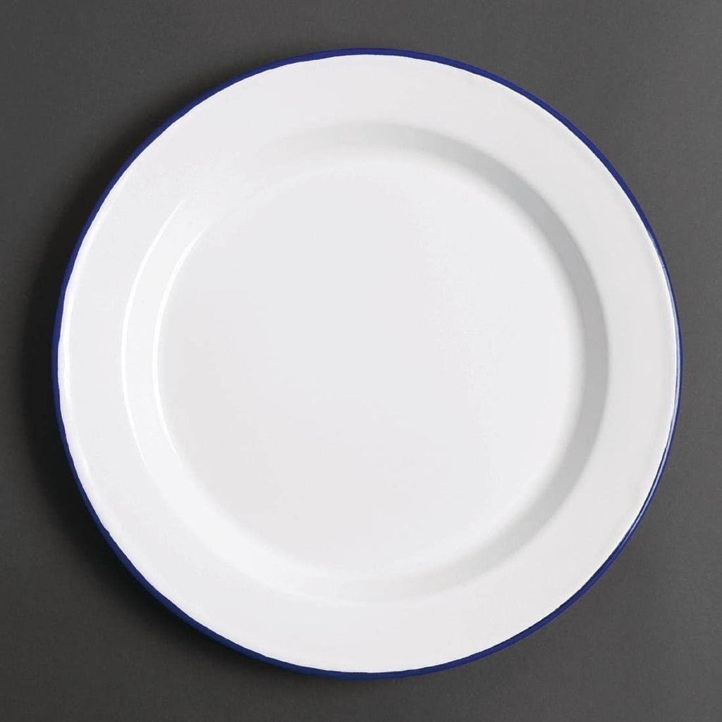 Olympia Enamel Dinner Plate Steel Heat Chemical Resistant 245mm Pack 6 New