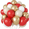 Red White Gold Balloon 60 Pack 12in Red Gold Balloon Mother's Day Valentines New