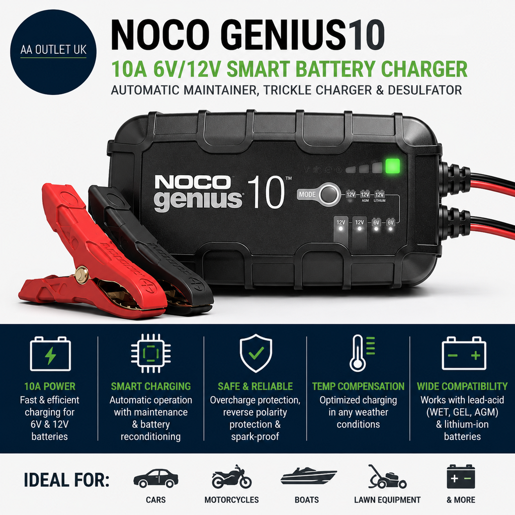 Noco Genius10 10A 6V 12V Smart Battery Charger Automatic Maintainer Trickle