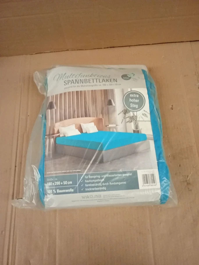 Amago Fitted Sheet 50cm Pocket 100% Cotton Solid 180x200cm Petrol New