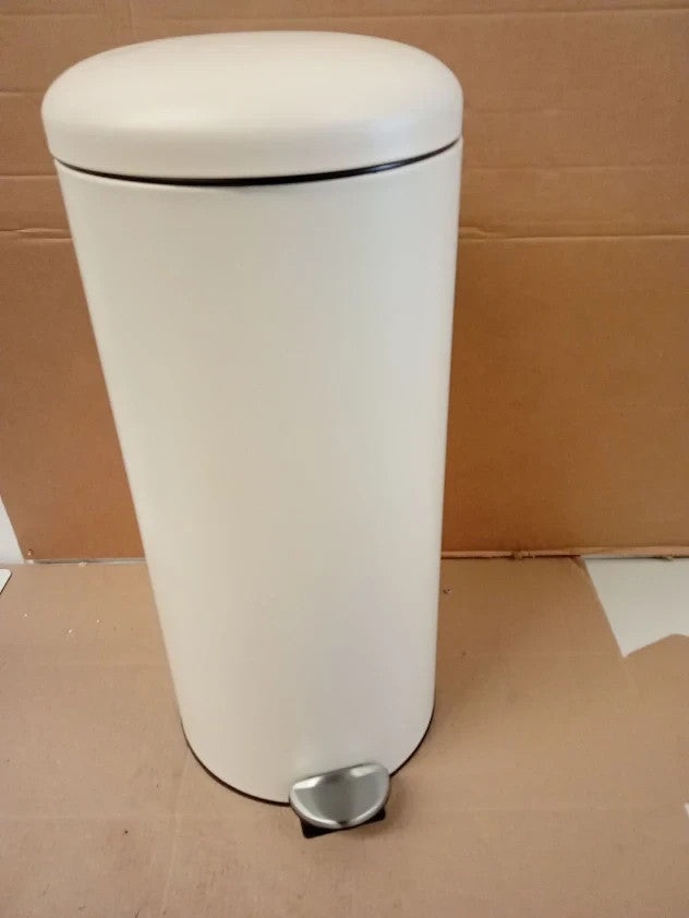 Habitat 30L Round Bin Carbon Steel Inner Bin 67x29X29cm Matt Cream