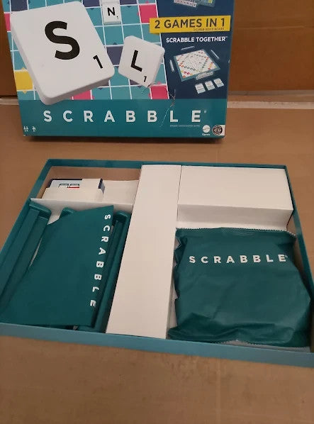 Mattel Scrabble Board Family Word Game 2-4 Players 35.5x35.5cm 12+ New
