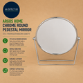Argos Home Chrome Round Pedestal Swivel Mirror 21x19cm Bathroom Vanity Design