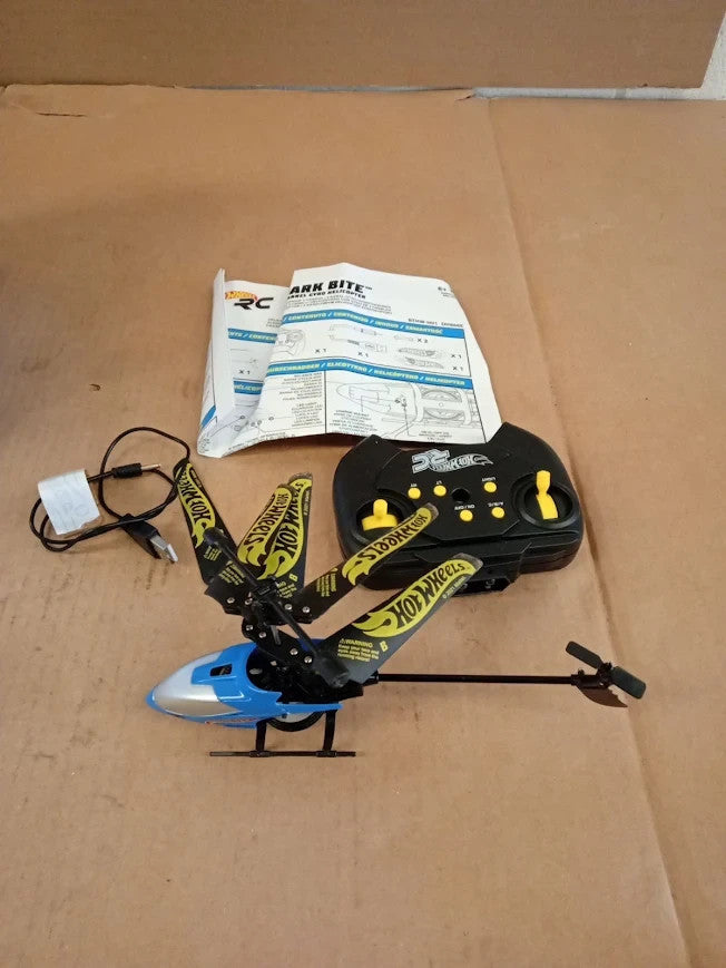 Bladez Hot Wheels Shark Bite Helicopter Kids Remote Control 2 Channel RC 8+