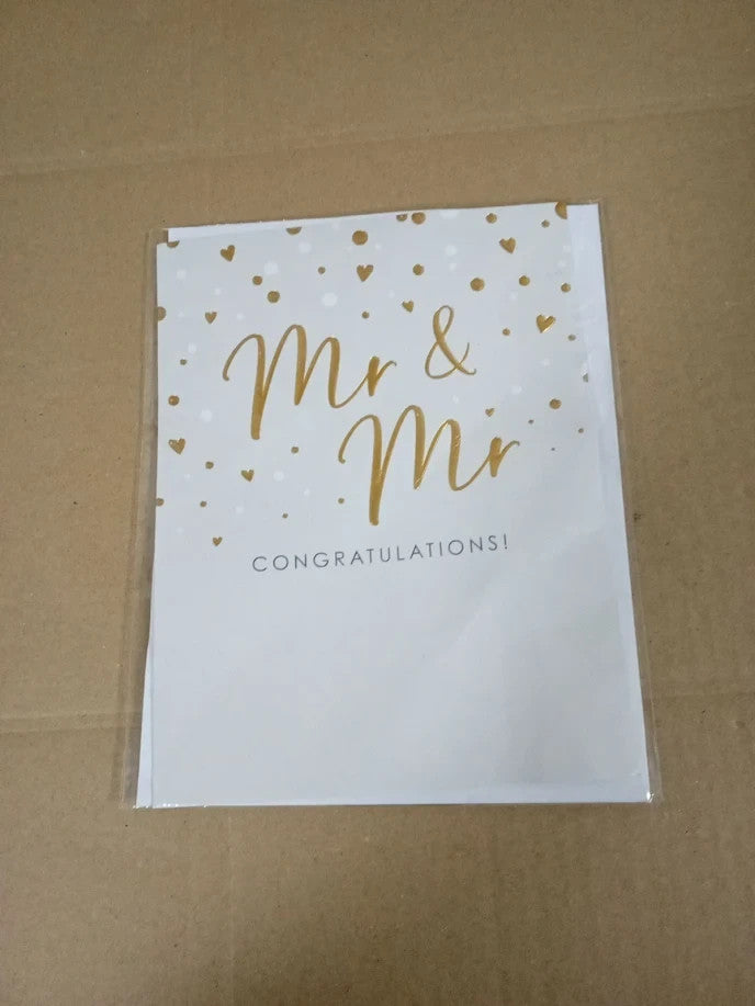 Piccadilly Greetings Mr & Mr Wedding Congratulations Card 8x6 Inch Scripty type