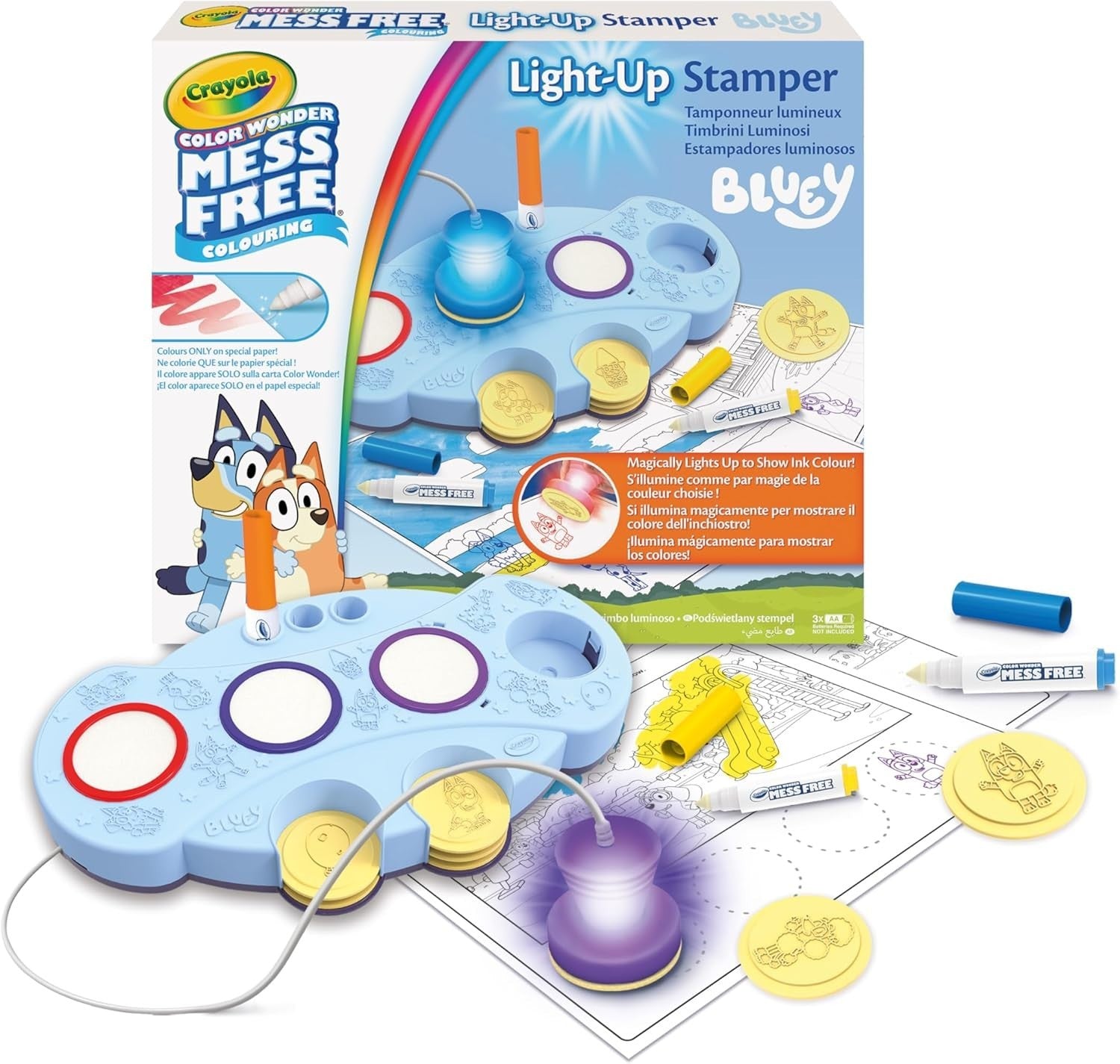 Crayola Bluey Color Wonder Magic Light Up StamperBluey Stamps3+ New
