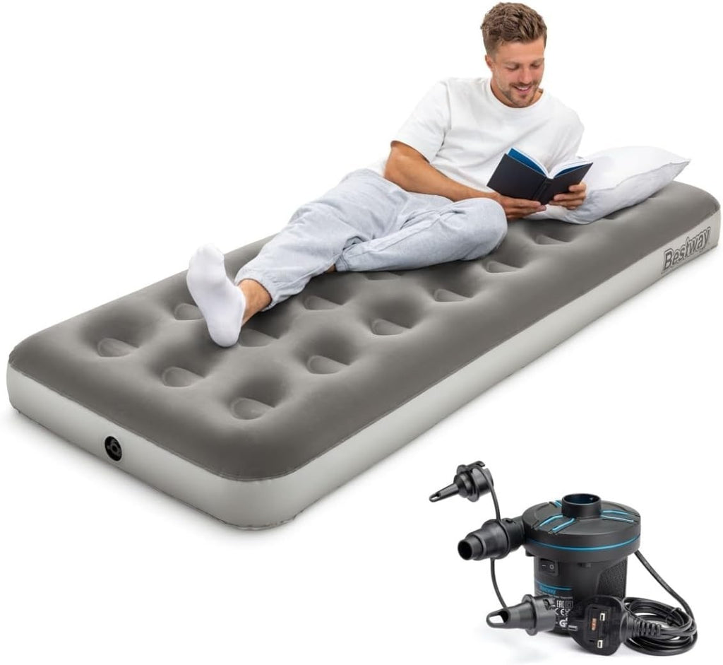 Bestway Premium Camping Single Airbed Inflatable Handheld Electric Pump Grey