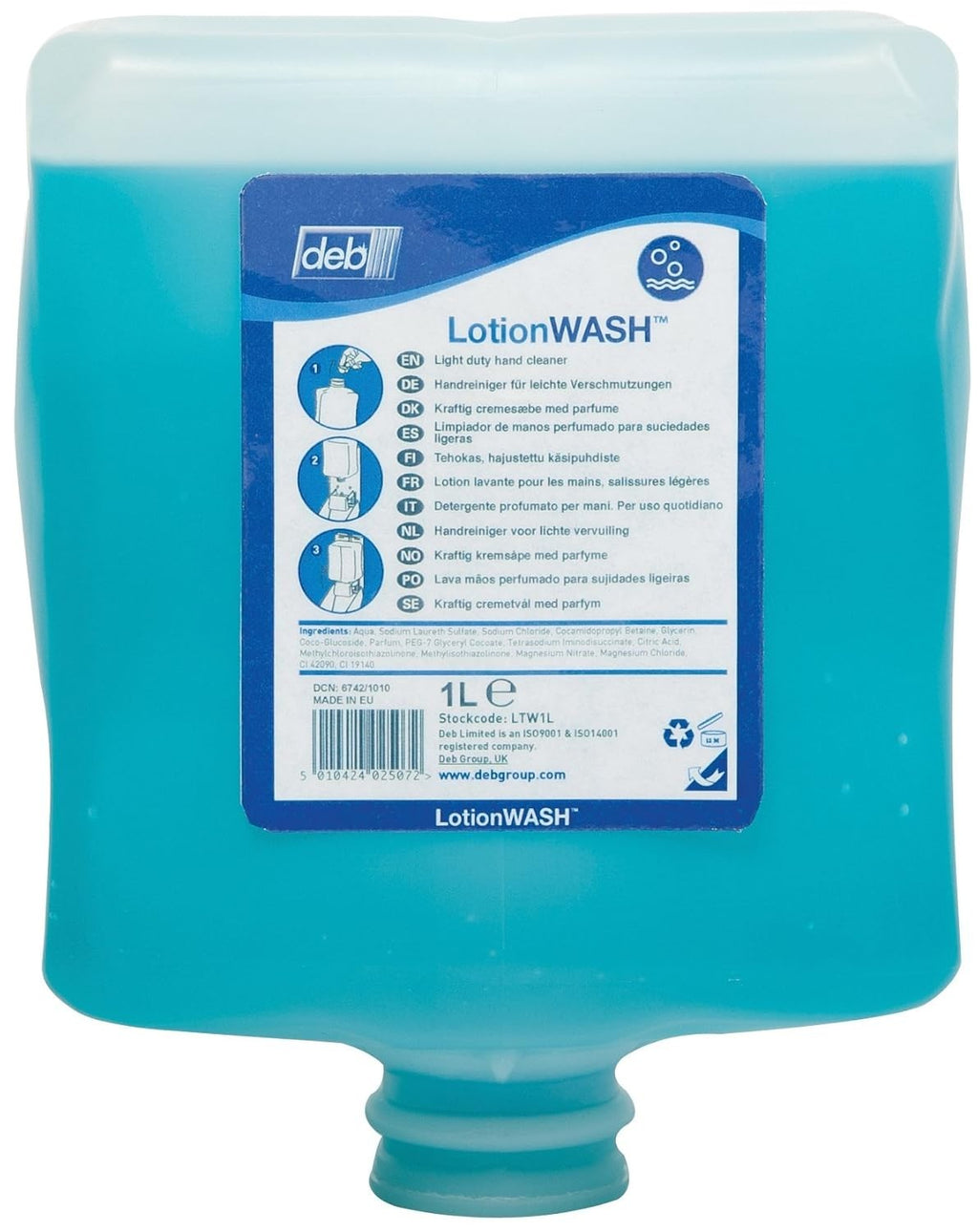 Deb LTW1L Estesol Hand Cleaner Detoxifying Lotion 1L Cartridge New