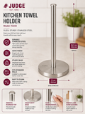 Judge TC343 Kitchen Towel Holder Satin Finish Stainless Steel Easy Clean Silver