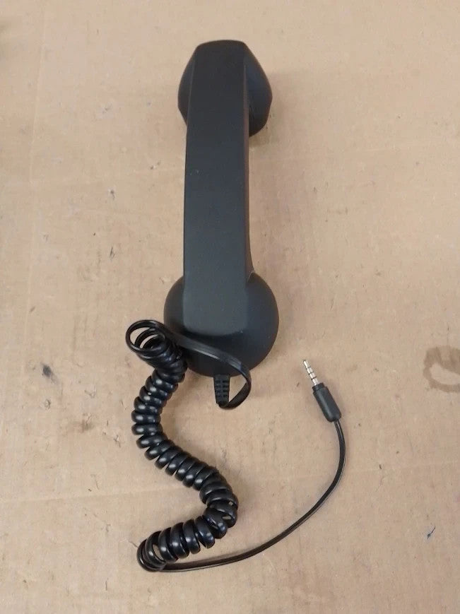 Sourcing Map 3.5mm Retro Telephone Handset Receiver Microphone Speaker Black