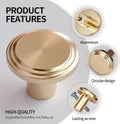Moxyoy 4pc Round Cabinet Knobs 25mm Dresser Drawer Gold Brass Single New