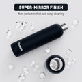 Exllena Insulated Black Water Bottles 750ml With Clip Double Wall Vacuum New